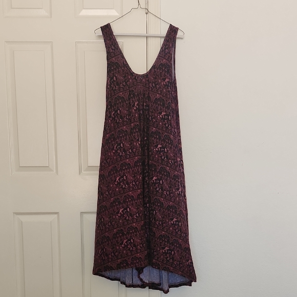 Latched Mama Pants - Latched Mama Purple Paisley Sleeveless Flowy Long Romper Pockets One Size